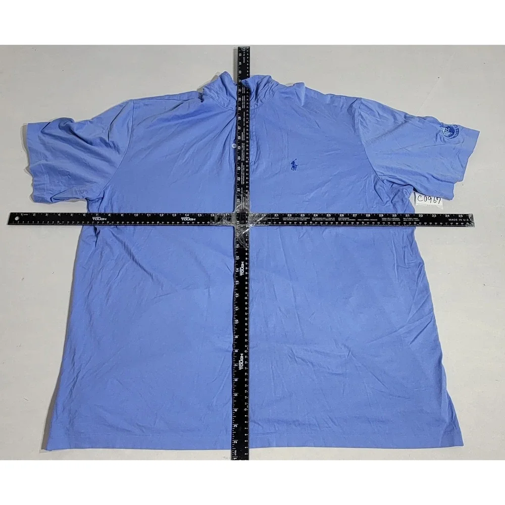 Polo Golf Ralph Lauren Mens XXL Blue Pima Cotton Short Sleeve Polo Shirt Logo